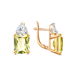 Серьги из желтого золота с аметистами 5,25 ct