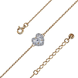 Браслет из розового золота с фианитами 0,083 ct