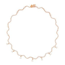 Колье из розового серебра