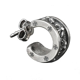 Серьга из белого серебра