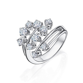 Кольцо из белого золота с бриллиантами