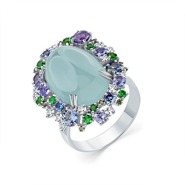 Кольцо из белого золота с аквамарином 10,96 ct