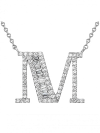 Колье буква M из золота с бриллиантами (42.0)