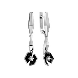 Серьги из белого золота с бриллиантами 0,116 ct