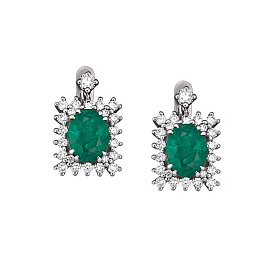 Серьги из белого золота с изумрудами 2,5 ct