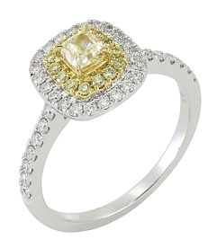 Кольцо из золота с фантазиными бриллиантами 0,52 ct