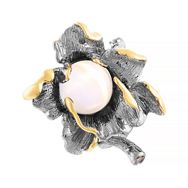 Брошь из серебра с цитрином