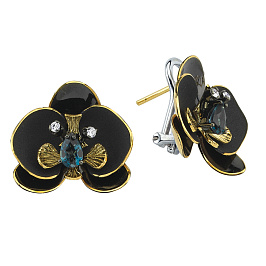 Серьги из желтого золота с топазами 1,24 ct