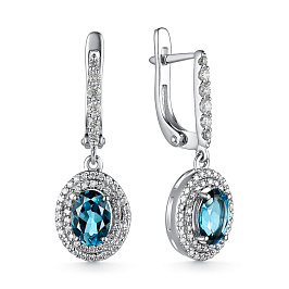 Серьги из белого золота с топазами 1,97 ct