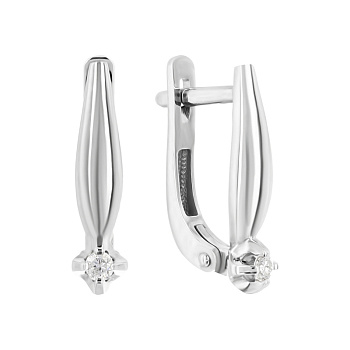 Серьги из белого золота с бриллиантами 0,071 ct