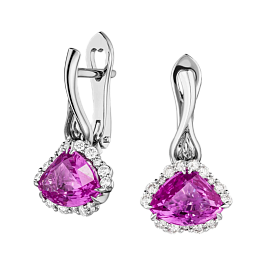 Серьги из белого золота с сапфирами 4,3 ct