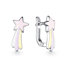 Серьги из белого серебра