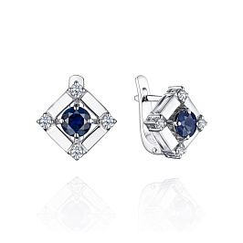 Серьги из белого золота с сапфирами 0,92 ct