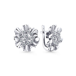 Серьги из белого золота с бриллиантами