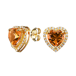 Серьги из желтого золота с цитринами 3,25 ct