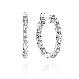 Серьги из белого золота с бриллиантами