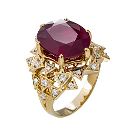 Кольцо из желтого золота с рубином 8,86 ct