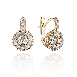 Серьги из желтого золота с бриллиантами 0,23 ct