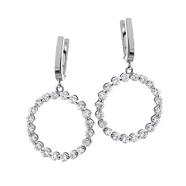 Серьги из белого золота с бриллиантами