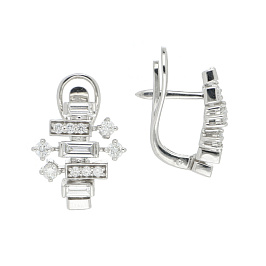 Серьги из белого золота с бриллиантами