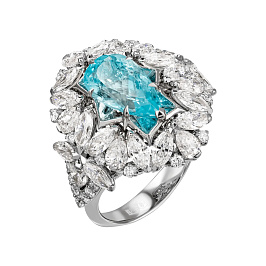 Кольцо из белого золота с турмалином 2,4 ct