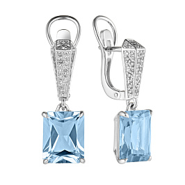 Серьги из белого золота с топазами 7,35 ct