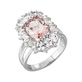 Кольцо из белого золота с морганитами 3,06 ct