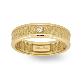 Кольцо из розового золота с бриллиантом 0,03 ct