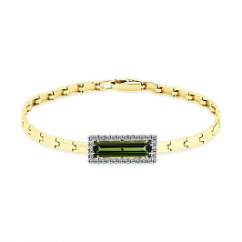 Браслет из желтого золота с турмалином 1,48 ct