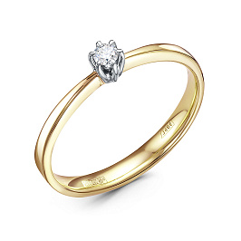Кольцо  из золота с бриллиантом 0,068 ct