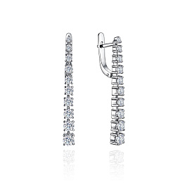 Серьги из белого золота с бриллиантами