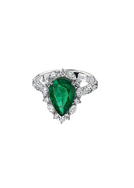 Кольцо из белого золота с изумрудом 4,3 ct