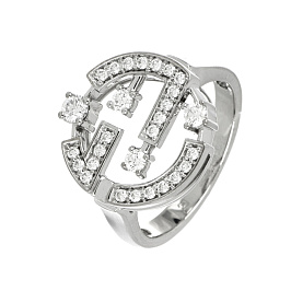 Кольцо из белого золота с бриллиантами