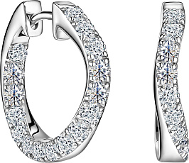 Серьги ALROSA  из белого золота