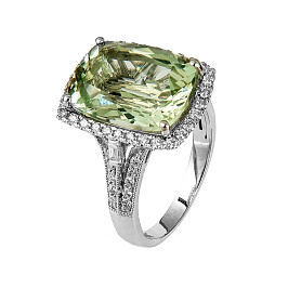 Кольцо из белого золота с аметистом 6,6 ct