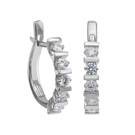 Серьги из белого золота с бриллиантами