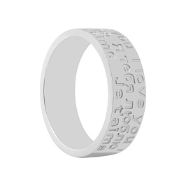 Кольцо из белого серебра