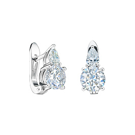 Серьги из белого золота с бриллиантами 2 ct