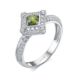 Кольцо из белого золота с демантоидом 0,297 ct