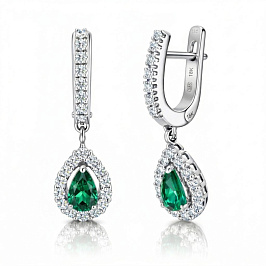Серьги из белого золота с изумрудами 1,23 ct
