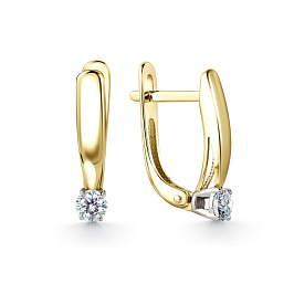Серьги из желтого золота с бриллиантами 0,234 ct
