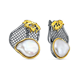 Серьги из серебра с жемчугом