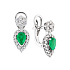 Серьги из белого золота с изумрудами 1,27 ct