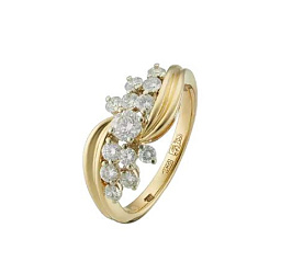 Кольцо из желтого золота с бриллиантами