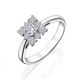 Кольцо из белого золота с бриллиантами 0,25 ct