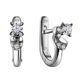 Серьги из белого золота с бриллиантами 0,8 ct