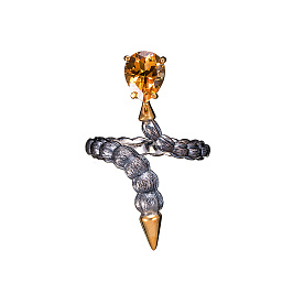 Кольцо из серебра с цитрином