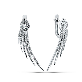 Серьги из белого золота с бриллиантами