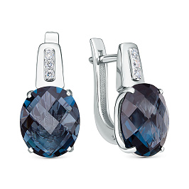 Серьги из белого золота с топазами 10,25 ct