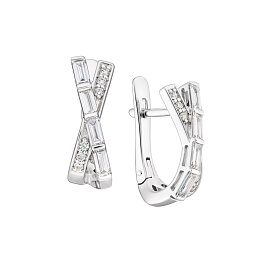 Серьги из белого золота с бриллиантами